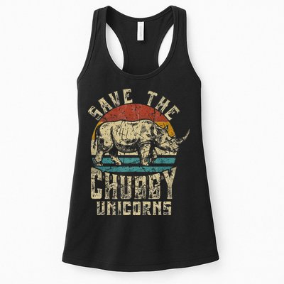 save the chubby unicorn rhino retro vintage Womens Tank Top