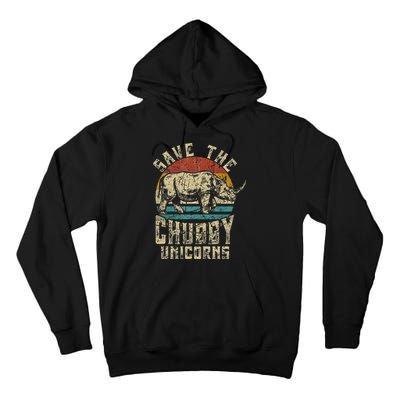 save the chubby unicorn rhino retro vintage Tall Hoodie