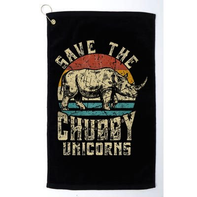 save the chubby unicorn rhino retro vintage Golf Towel