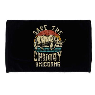 save the chubby unicorn rhino retro vintage Microfiber Hand Towel