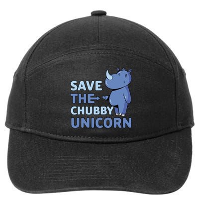 Save The Chubby Unicorn Gift 7-Panel Snapback Hat