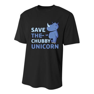 Save The Chubby Unicorn Gift Youth Performance Sprint T-Shirt