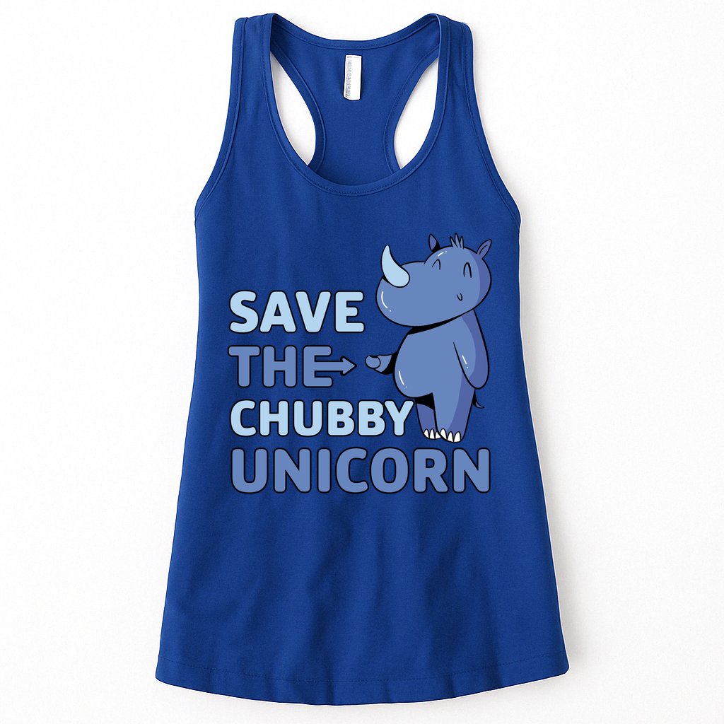 Save The Chubby Unicorn Gift Womens Tank Top