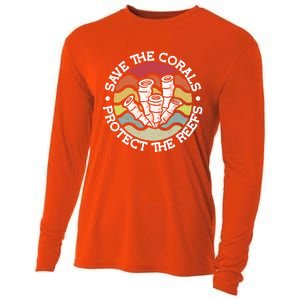 Save The Corals Protect The Reef Coral Reef Gift Cooling Performance Long Sleeve Crew