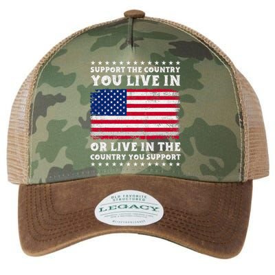Support The Country You Live In The Country You Support Legacy Tie Dye Trucker Hat