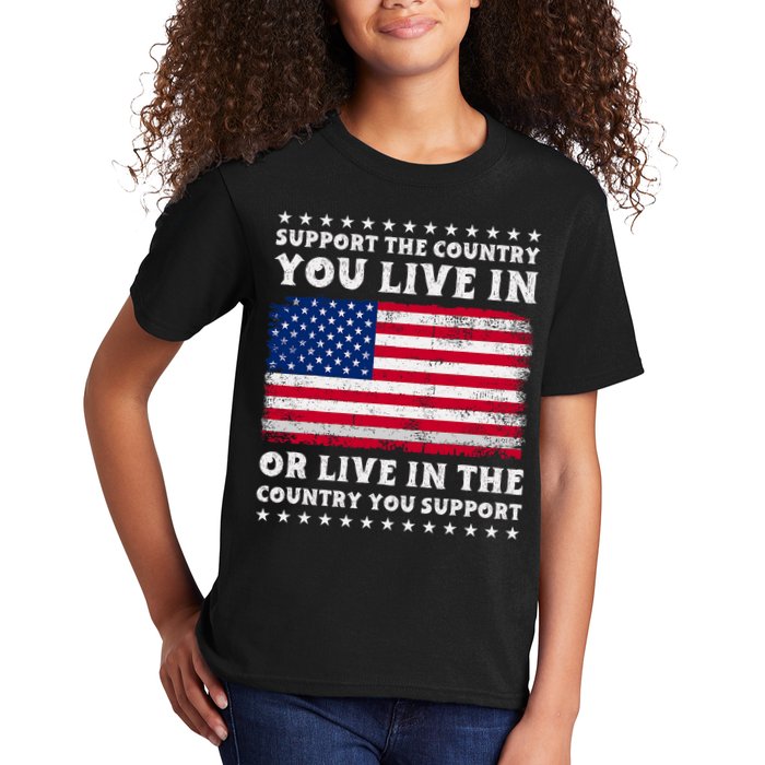 Support The Country You Live In The Country You Support Kids T-Shirt