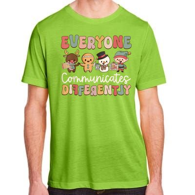 Speech Therapy Christmas Everyone Communicates Differently Adult ChromaSoft Performance T-Shirt