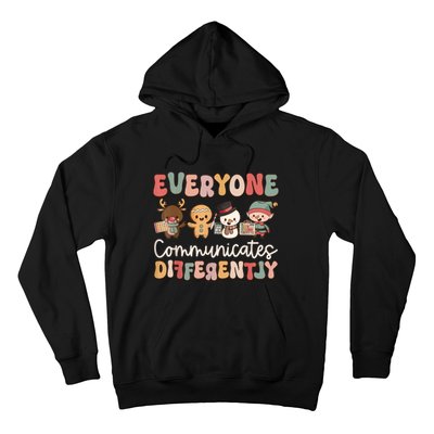 Speech Therapy Christmas Everyone Communicates Differently Hoodie