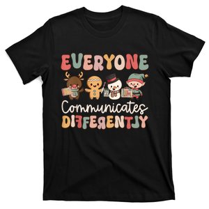 Speech Therapy Christmas Everyone Communicates Differently T-Shirt