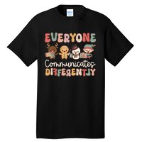 Speech Therapy Christmas Everyone Communicates Differently Tall T-Shirt