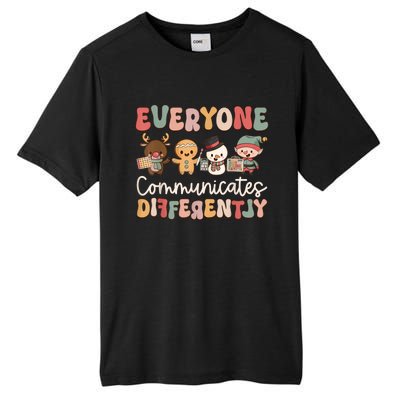 Speech Therapy Christmas Everyone Communicates Differently Tall Fusion ChromaSoft Performance T-Shirt