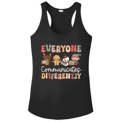 Speech Therapy Christmas Everyone Communicates Differently Ladies PosiCharge Competitor Racerback Tank