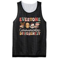 Speech Therapy Christmas Everyone Communicates Differently Mesh Reversible Basketball Jersey Tank