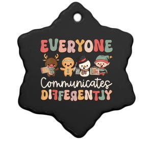 Speech Therapy Christmas Everyone Communicates Differently Ceramic Star Ornament