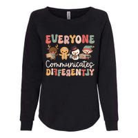 Speech Therapy Christmas Everyone Communicates Differently Womens California Wash Sweatshirt