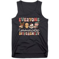 Speech Therapy Christmas Everyone Communicates Differently Tank Top