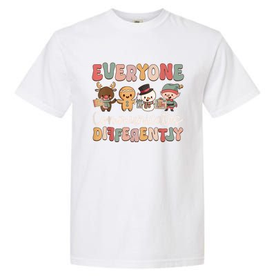 Speech Therapy Christmas Everyone Communicates Differently Garment-Dyed Heavyweight T-Shirt