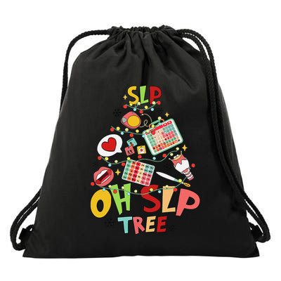 Speech Therapy Christmas Speech Language Pathologist Slp Ccc Drawstring Bag