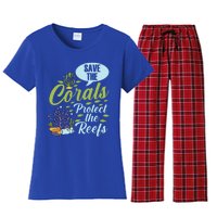 Save The Corals Protect The Reefs Marine Biologist Costume Gift Women's Flannel Pajama Set