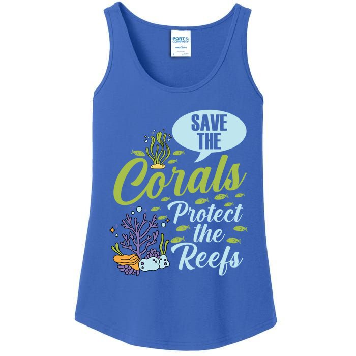 Save The Corals Protect The Reefs Marine Biologist Costume Gift Ladies Essential Tank