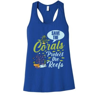 Save The Corals Protect The Reefs Marine Biologist Costume Gift Women's Racerback Tank