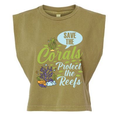 Save The Corals Protect The Reefs Marine Biologist Costume Gift Garment-Dyed Women's Muscle Tee