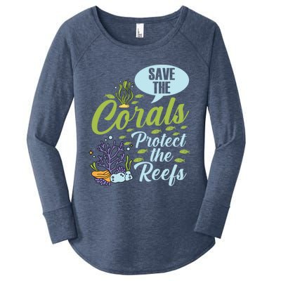 Save The Corals Protect The Reefs Marine Biologist Costume Gift Women's Perfect Tri Tunic Long Sleeve Shirt