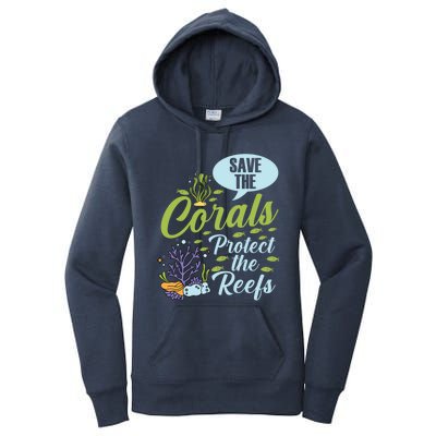 Save The Corals Protect The Reefs Marine Biologist Costume Gift Women's Pullover Hoodie