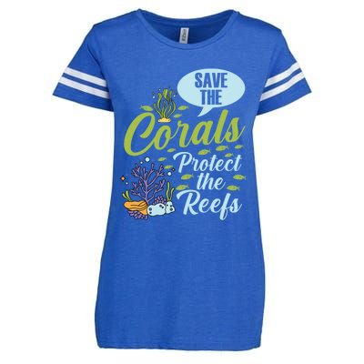 Save The Corals Protect The Reefs Marine Biologist Costume Gift Enza Ladies Jersey Football T-Shirt