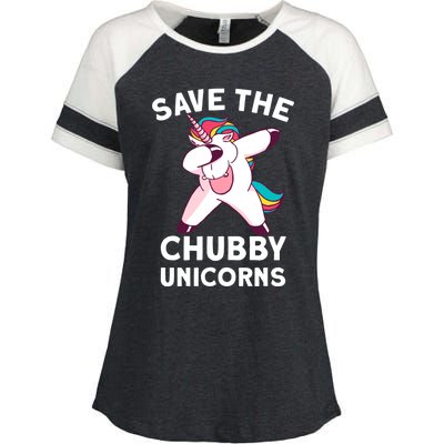 Save The Chubby Unicorns Cute Gift Funny Dabbing Chubby Unicorn Gift Enza Ladies Jersey Colorblock Tee