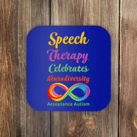 Speech Therapy Celebrates Neurodiversity Acceptance Autism Gift Coaster