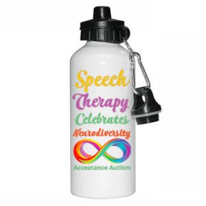 Speech Therapy Celebrates Neurodiversity Acceptance Autism Gift Aluminum Water Bottle