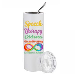 Speech Therapy Celebrates Neurodiversity Acceptance Autism Gift Stainless Steel Tumbler