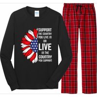 Support The Country You Live In Or Live In Where You Support Long Sleeve Pajama Set