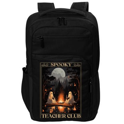 Spooky Teacher Club Halloween Ghost Reading Book Tarot Meaningful Gift Impact Tech Backpack