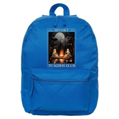 Spooky Teacher Club Halloween Ghost Reading Book Tarot Meaningful Gift 16 in Basic Backpack