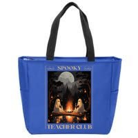 Spooky Teacher Club Halloween Ghost Reading Book Tarot Meaningful Gift Zip Tote Bag