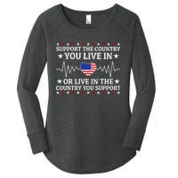 Support The Country You Live In The Country You Support Usa Women's Perfect Tri Tunic Long Sleeve Shirt