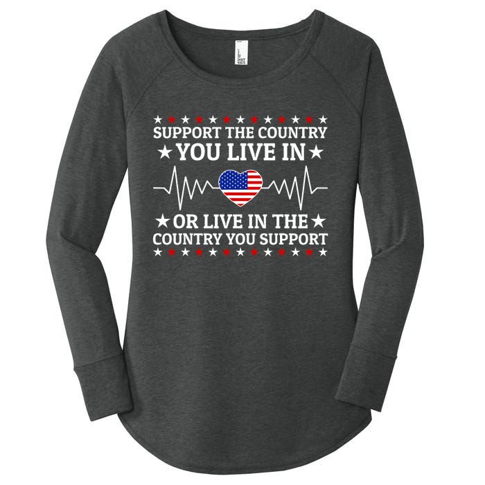 Support The Country You Live In The Country You Support Usa Women's Perfect Tri Tunic Long Sleeve Shirt