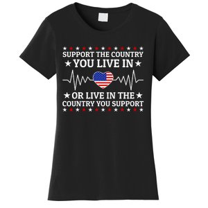 Support The Country You Live In The Country You Support Usa Women's T-Shirt