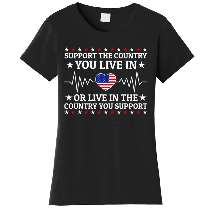 Support The Country You Live In The Country You Support Usa Women's T-Shirt