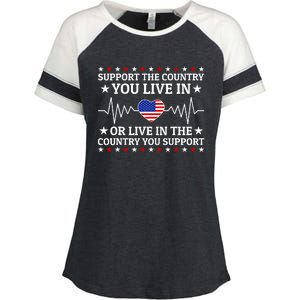 Support The Country You Live In The Country You Support Usa Enza Ladies Jersey Colorblock Tee