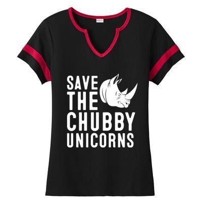 Save The Chubby Unicorns Gift Ladies Halftime Notch Neck Tee