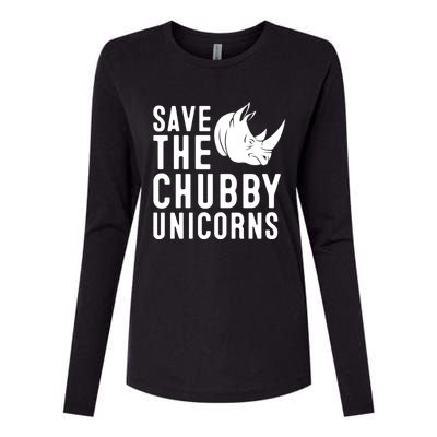 Save The Chubby Unicorns Gift Womens Cotton Relaxed Long Sleeve T-Shirt