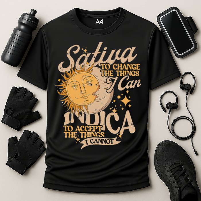 Sativa To Change The Things I Can Indica Positivity Cooling Performance Crew T-Shirt