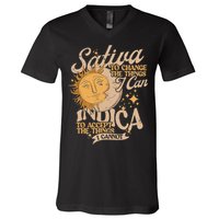 Sativa To Change The Things I Can Indica Positivity V-Neck T-Shirt