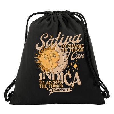 Sativa To Change The Things I Can Indica Positivity Drawstring Bag
