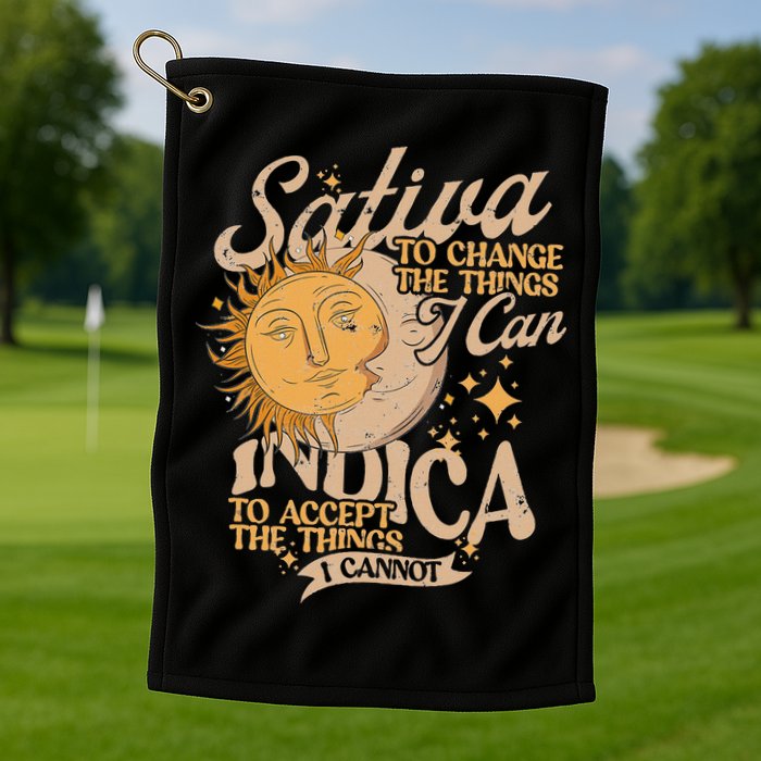 Sativa To Change The Things I Can Indica Positivity Golf Towel