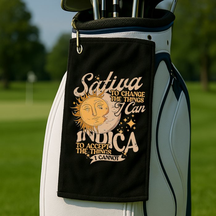 Sativa To Change The Things I Can Indica Positivity Golf Towel