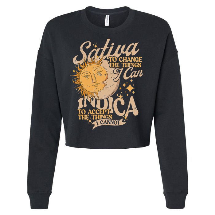 Sativa To Change The Things I Can Indica Positivity Cropped Pullover Crew